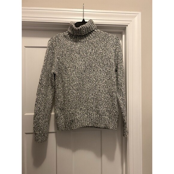 Women's Lands End Heather Gray Turtleneck Long Sleeve Sweater Size Medium Petite - Picture 1 of 5